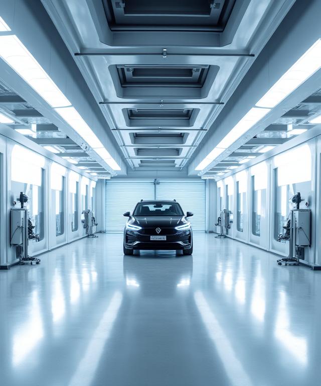 깔끔하고 현대적인 플럭스 카워시 시설 내부